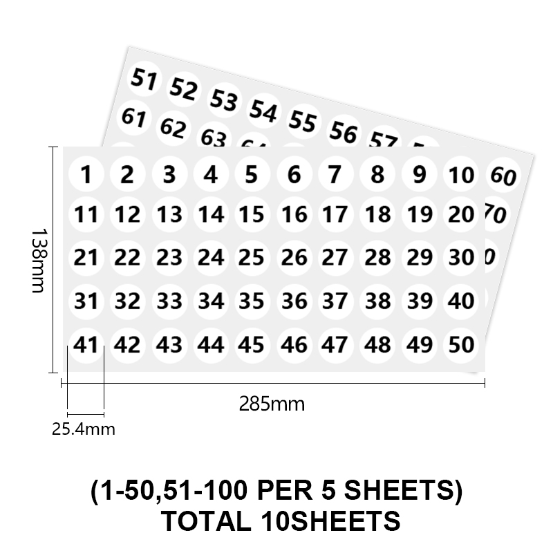 Bianco 1-100 10 fogli