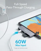 Anker Hub USB C pour iPadpro PowerExpand Direct Adaptateur 6-en-1 avec 60W Power Delivery 4K pour HDMI Audio USB 3.0 & SD MicroS