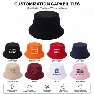Chapeau Bob en Coton avec Logo Brodé, Large Bord, Unisexe, Protection Solaire, Chapeau de Pêcheur, Personnalisable OEM - Product Image 3