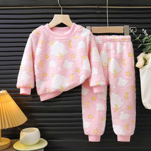 Set <span class=keywords><strong>Pigiama</strong></span> 2 Pezzi Autunno Inverno Unisex per Bambini Ragazzi e Ragazze Morbido Caldo in Pile Spesso - Product Image 4