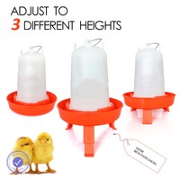 Abreuvoir 1,5 L et mangeoire 3KG Mangeoire et abreuvoir en plastique pour poussins avec pattes Ensemble d'abreuvoirs et mangeoires pour poulet canard et volaille