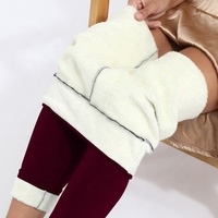 Vente en gros de collants pelucheux chauds d'hiver avec leggings épais thermiques taille haute doublés en polaire pour femmes