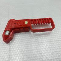 Martillo de Seguridad de Emergencia para Autobús, Herramienta para Romper Vidrios con Alarma, Cortador de Cinturón de Seguridad, Martillo de Escape Rojo para Transporte Público