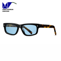 Lunettes de soleil rectangulaires en acétate sur mesure OEM, taille 55-17-147, polarisées UV400, pour adultes unisexes, fabricant chinois