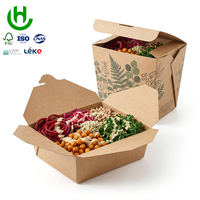 Boîte à emporter en carton kraft personnalisée avec logo, résistante à la graisse et à l'huile, écologique, pour frites et poisson frit