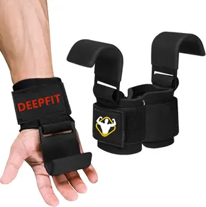 Gym Workout Heavy Duty Lifting Wrist Straps Grips Sport Protection Deadlift Powerlifting Weight Lifting Hooks