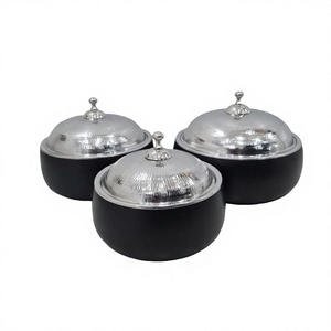 Juego de tres ollas de madera de excelente calidad, hechas a mano, diseño clásico y elegante, nuevo calentador de comida de madera. - Product Image 1
