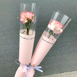 Single Flower Wrapping Bag for Rose Transparent Plastic Bouquet Sleeve for Valentine's Day Teacher's Day Gift Wrapping Paper - Product Image 2