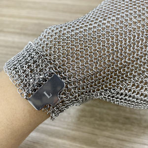 Carnicero en contacto con alimentos 304L cinco dedos de gancho de Metal resistente al corte de acero inoxidable, cadena de malla guantes para el correo - Product Image 3