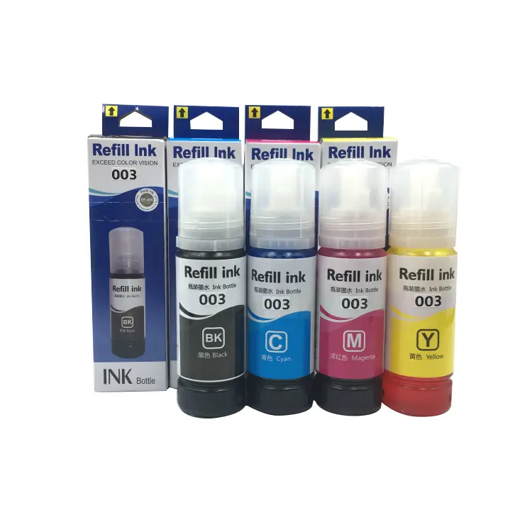 003 für epson L3110 inkjet drucker reaktiven echtem kompatibel für original neue schwarz cmyk flasche patronen farbstoff nachfüllen tinte