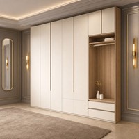 Sistema de Armario para Dormitorio, Moderno, de Madera, de Lujo, Armario Abierto Personalizado, Armario Empotrado con Cajones para Ropa