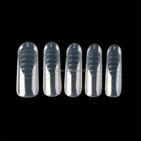 NADECO Dual Form Nail Tips Ballerina 14 Tailles Carrées, Capsules d'Extension en Gel à Couverture Complète pour la Conception d'Ongles