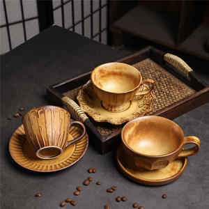 Tasse à café en céramique moderne avec plateau, tasse en porcelaine lavable au lave-vaisselle et au micro-ondes pour cadeaux d'affaires - Product Image 4