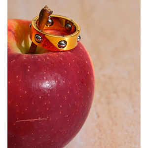 JINYOU formato 105 678 alla moda in acciaio inox placcato oro anello intarsio rotolante in acciaio perline di colore anelli di nozze per le donne - Product Image 4