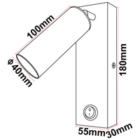 Lámpara de Pared Moderna Ajustable para Cabecera de Cama, Giratoria, de Aleación de Aluminio, Diseño Minimalista, Flexible, Plegable, para Lectura, 3W