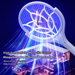 180 °   <span class=keywords><strong>Raquette</strong></span> anti-moustiques électrique rotative et pliable, 7 UV, 1200 mAh, rechargeable, pour la maison - Product Image 3