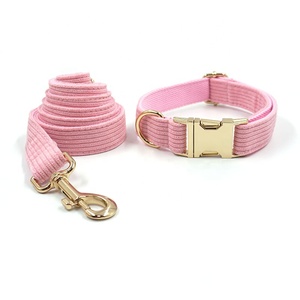 Tiktok, superventas, nuevos productos, conjunto de correa ajustable para perros, Correa y collar de perro personalizados de pana elegantes, correas para mascotas - Product Image 4