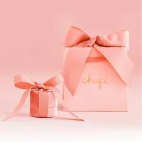 Sac Cadeau Personnalisé en Papier Recyclé Couleur Ivoire pour Vêtements, Avec Ruban et Votre Propre Logo, Luxe Crème Beige pour Shopping