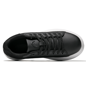 Baskets plateforme en similicuir noir pour femmes - Mode décontractée, semelle épaisse antidérapante, chaussures confortables pour tous les jours, nouveauté 2026 - Product Image 3