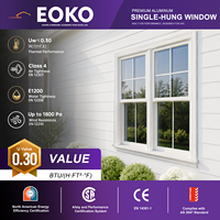 Fenêtre verticale à double battant en aluminium insonorisée de qualité professionnelle EOKO pour projets de construction d'appartements