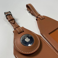 Nouvelle Housse de Protection de Luxe Tendance pour Apple AirTags en Cuir Véritable, Porte-Cartes pour Bagages, Idéale pour l'Aéroport et les Voyages
