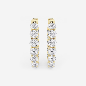 ต่างหูแบบห่วงทรงวงรีประดับเพชรทรงกลม 8 กะรัต ผลิตในห้องปฏิบัติการ ดีไซน์หรูหราสำหรับโอกาสพิเศษ สง่างาม - Product Image 5