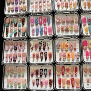 10 Uds. Uñas Acrílicas de Lujo con Diseño Francés, Estilo Stiletto, Hechas a Mano, Modernas, Precios de Fábrica - Product Image 1