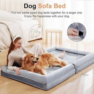 Modern Luxury Solid Large Dog Orthopedic Memory Foam Soft <strong>Pet</strong> <strong>Mat</strong> XL Size Waterproof Removable Cover Non-Skid Bottom Couch/Sofa - Product Image 6