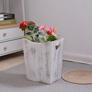 Cesta de papel de oficina de madera antigua de estilo escandinavo, <span class=keywords><strong>cubo</strong></span> de <span class=keywords><strong>basura</strong></span> de bambú doméstico Simple sin tapa para almacenamiento de sala de estar y dormitorio - Product Image 2