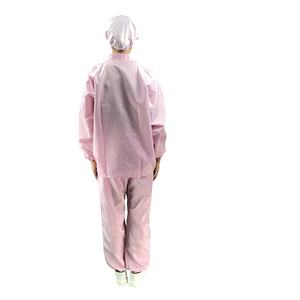 Jiangsu de suministro del fabricante Unisex Libre de pelusa Rosa lavable chaqueta y pantalones que se sala de trabajo antiestático traje de ropa - Product Image 6
