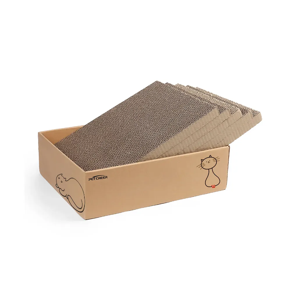 Cartone ondulato riciclato Heavy Duty Step In Cat Scratcher Box con tiragraffi reversibile