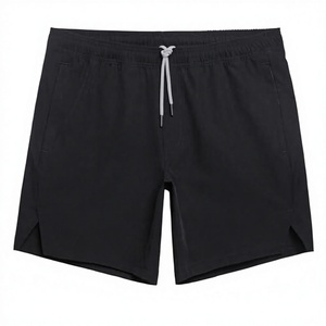 Pantalones Cortos Deportivos Tejidos para Hombre OEM/ODM, Sólidos, Atléticos, de 7 Pulgadas, para Gimnasio, Entrenamiento, Correr, de Secado Rápido, Transpirables, con Cierre de Cordón, Negros, Talla Extra Grande - Product Image 2