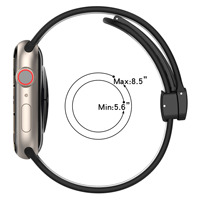 Bracelets de luxe bicolores pour Apple Watch Series, bracelet en silicone 7 8 9 10, bracelets sport magnétiques design, montre intelligente