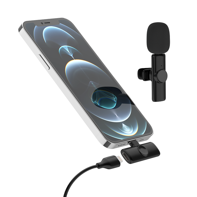 K11 Wireless Lavalier Microphone for IPhone IPad, Plug Play Lapel Clip-on Mini Mic for Live Stream-Noise Reduction/No APP