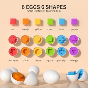 Oeufs de Pâques de poulet jouets jeu de correspondance des couleurs trieur de formes avec 6 oeufs de jouets pour enfants jouet d'éducation sensorielle de motricité fine - Product Image 4