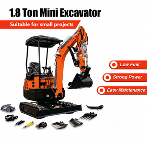Mini-excavatrice à chenilles hydraulique auxiliaire de 1,8 t, chenilles réglables, fonctionnement stable pour flotte de <span class=keywords><strong>location</strong></span>, mini-excavatrice - Product Image 1