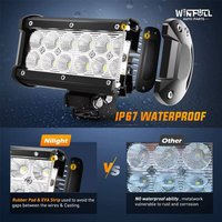 Nouveau projecteur de travail LED Winfull 7 pouces 36W 12 LED double rangée 12000LM 12-24V pour tracteur, bateau, SUV, VTT