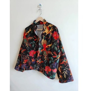 แจ็กเก็ตกำมะหยี่พิมพ์ลายนกสีดำหรือเสื้อโค้ทผ้ากำมะหยี่โบฮีเมียนสำหรับสวมใส่ในชีวิตประจำวันหรือการชุมนุมทางสังคมจำนวนมาก - Product Image 1