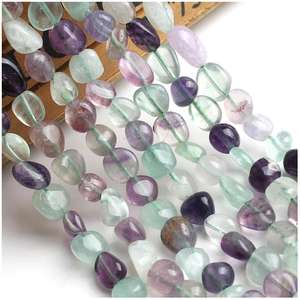 Agate de cristal bleu perles en vrac perforées fleur de verre de forme spéciale et breloques en pierre d'oeil de tigre 10mm perles de pierre naturelle - Product Image 3