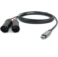 Kabel Y-Splitter Tipe-C ke Dual XLR Male - untuk Menghubungkan Ponsel, Speaker & Mikrofon, Kabel XLR dengan Saluran Kiri/Kanan Terpisah