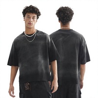 T-shirts personnalisés décontractés en tricot 100% coton 280 grammes respirants avec imprimé graphique, col rond, longueur normale, coupe ample, surdimensionnés, courts pour hommes