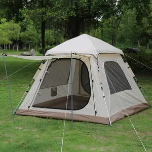Wholesale Portabel Aluminium Tiang 3-4 Orang Otomatis Camping Tenda Pop Up Hiking Tenda Instan