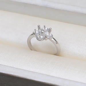 Anillo de Plata Han S925 para Mujer, Extremo Cerrado, Placa de 4 Cuentas, DIY, Multi-Abalorios, Bandeja Vacía para 4-5 Anillos, 1751 - Accesorios y Componentes de Joyería - Product Image 3