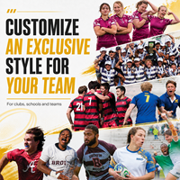 Uniforme de rugby unisexe pour adultes personnalisé, 100% polyester, respirant, séchage rapide, coutures renforcées, ensemble maillot et short de rugby