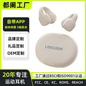 TS09A Ear Clip <b>Bluetooth</b> Earphones IPX5 Waterproof Touch Control Sports Wireless Headphones With Type C Charging - Product Image 3