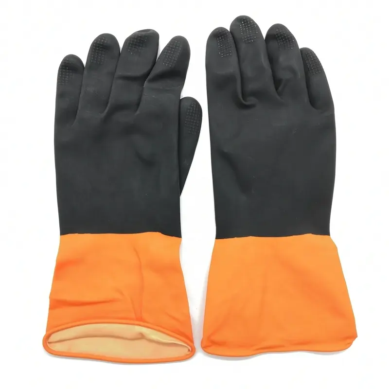Sun Industrial Gloves Black Latex Rubber Gloves