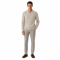 Pull en maille demi-zip pour homme, style preppy côtelé 7GG, à manches longues, chaud et respirant, idéal pour l'automne – Vente en gros directe usine