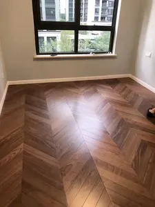 Suelo de Madera Maciza de Nogal Americano con Diseño Chevron, Parqué de Nogal en Espiga, Piso de Madera Dura - Product Image 2