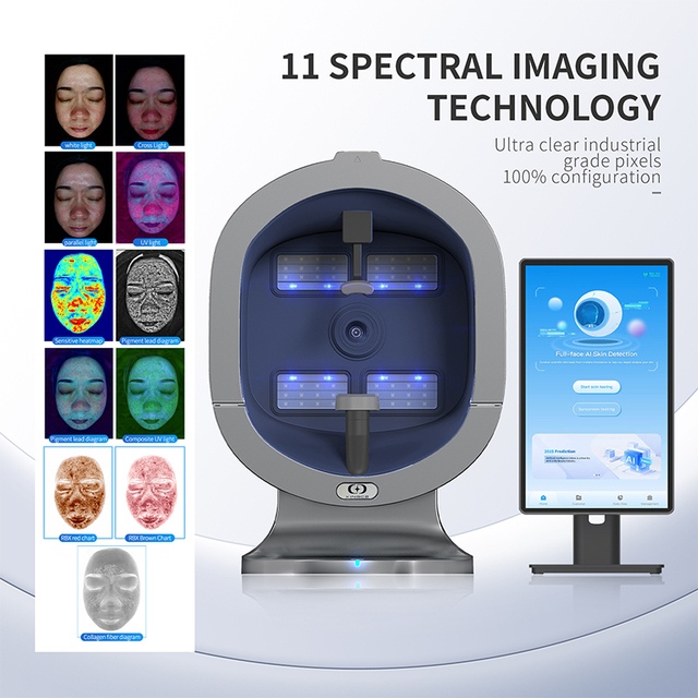 Professional 3d Uv hd Camera Ai Led Automatic Face Analysis Computer Version Smart Mirror Skin Analyzer Eu/it Version