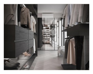 Smart Open Almirah Mdf colore nero moderno armadio a <span class=keywords><strong>parete</strong></span> disegni armadio <span class=keywords><strong>camera</strong></span> da letto principale - Product Image 6